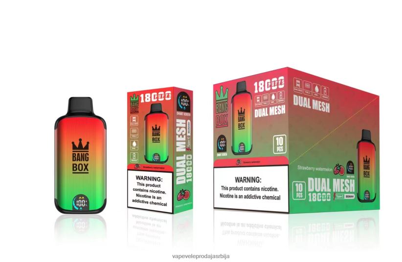 Bang Box 18000 пуффс 20HXT488 - Vape Cigareta Cena јагода лубеница