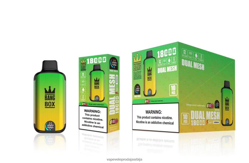 Bang Box 18000 пуффс 20HXT489 - Vape Без Никотина манго бресква лубеница