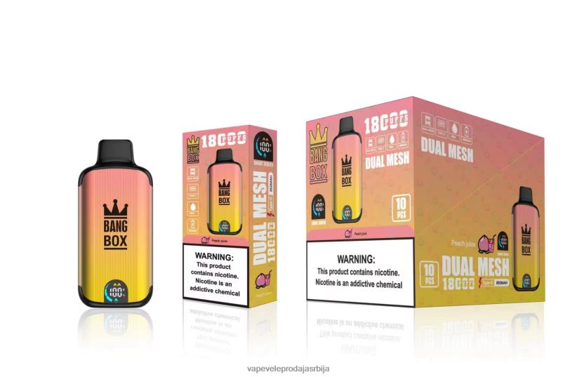 Bang Box 18000 пуффс 20HXT491 - Vape Veleprodaja Srbija сок од брескве