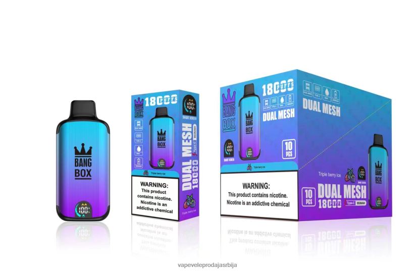 Bang Box 18000 пуффс 20HXT495 - Vape Cigarete Cena троструки бобичасти лед