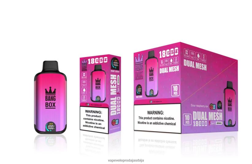 Bang Box 18000 пуффс 20HXT498 - Vape Bez Nikotina Cijena кисели лед од малине