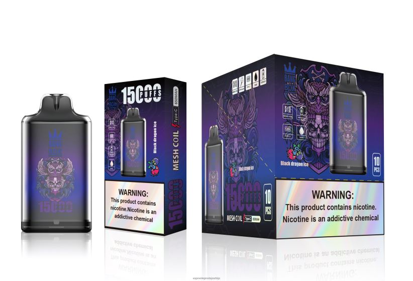 Bang Box с1-15000 пуффс 20HXT4110 - Vape Shop Valjevo црни змај лед