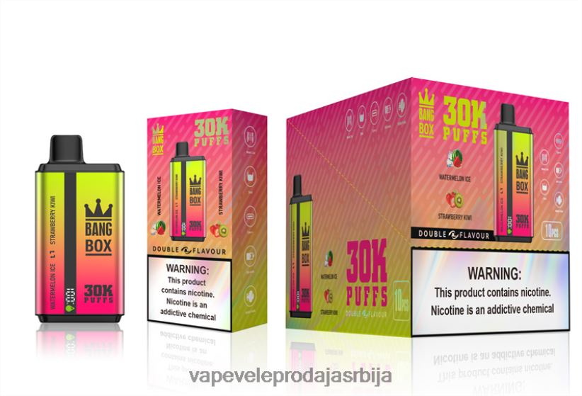 Bang Box 30000 пуффс двоструких укуса 20HXT462 - Vape Shop Valjevo лед од лубенице и киви од јагоде