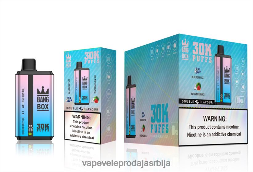 Bang Box 30000 пуффс двоструких укуса 20HXT469 - Vape Shop Beograd лед од боровнице и лед од лубенице