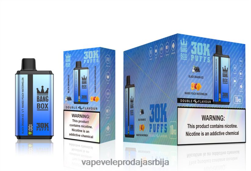 Bang Box 30000 пуффс двоструких укуса 20HXT471 - Vape Cigarete Cena лед црног змаја и лубеница манго брескве