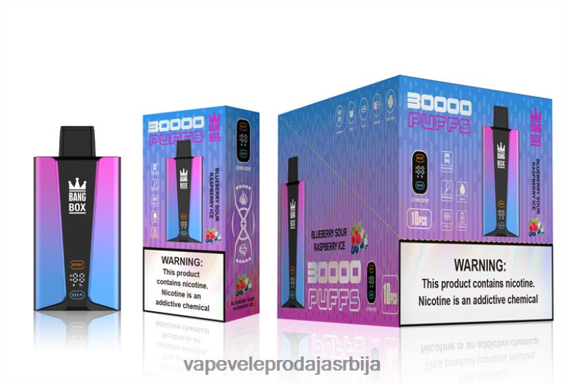 Bang Box Паметни екран са 30000 удисаја 20HXT481 - Vape Без Никотина боровница кисела малина лед